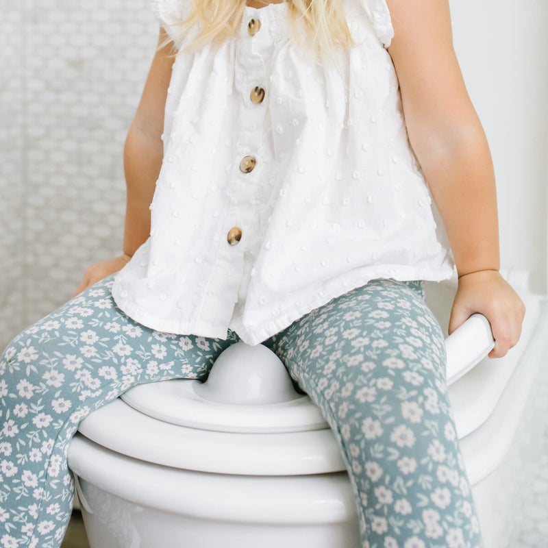 The First Years Soft Grip Potty Training Toilet Seat - Attachable Toddler Potty Training Seat for Adult Size Toilet - Gray - Image 4