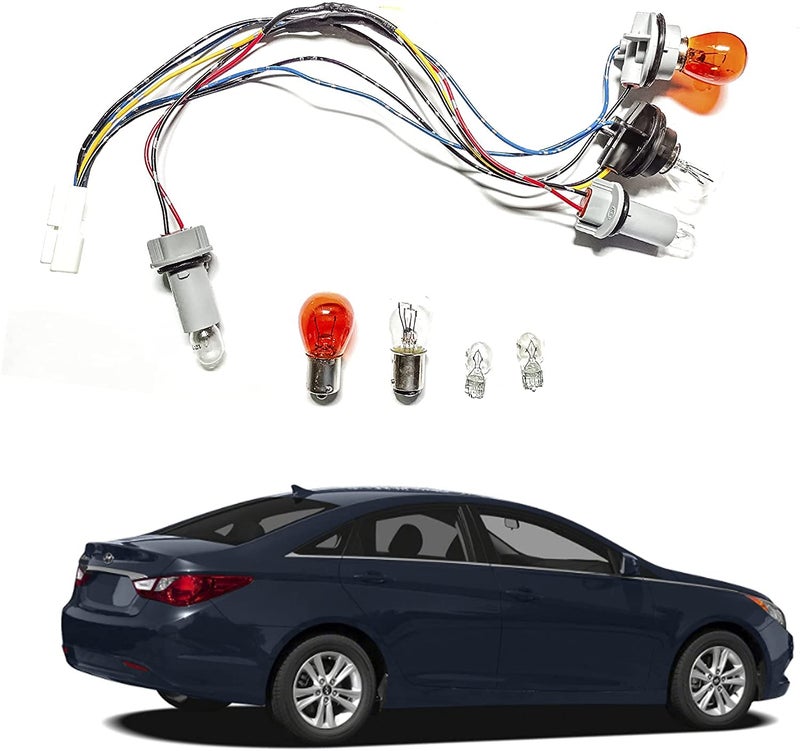Leezhen Tail Light Wiring Harness Socket Holder Bulbs Compatible with 2011 2012 2013 2014 Hyundai Sonata 924503Q000 Exterior Rear