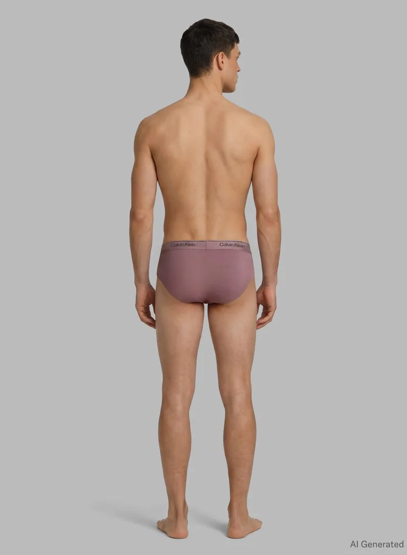 CALVIN KLEIN Turbulence/Soft Mauve/Breezy Blue 3 Pack Briefs - Icon Cotton Stretch for Men | Best Price UAE