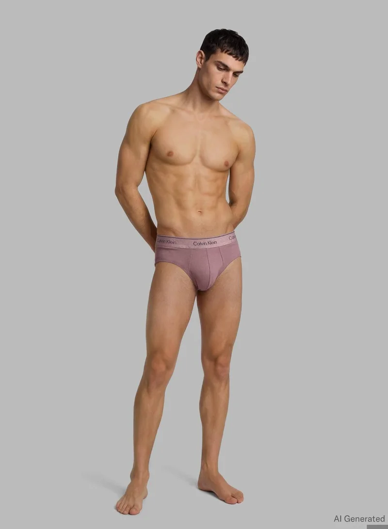 CALVIN KLEIN Turbulence/Soft Mauve/Breezy Blue 3 Pack Briefs - Icon Cotton Stretch for Men | Best Price UAE