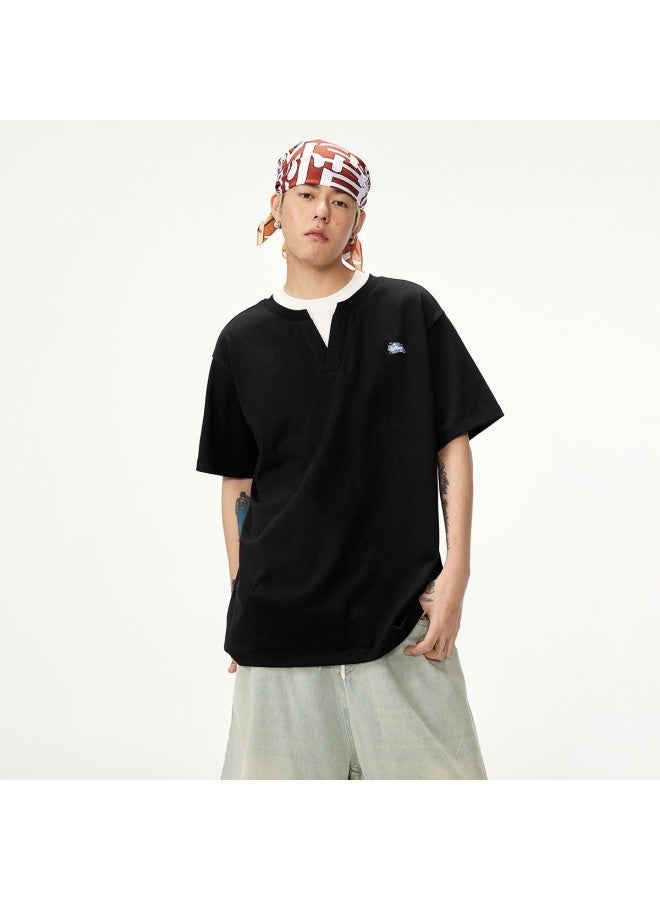 EPTISON Cooling T-shirt Women 2025 Summer Campus Style Fake Two-piece Embroidered Quick-dry Ladies T-shirt Short Sleeve Summer Top - Image 3