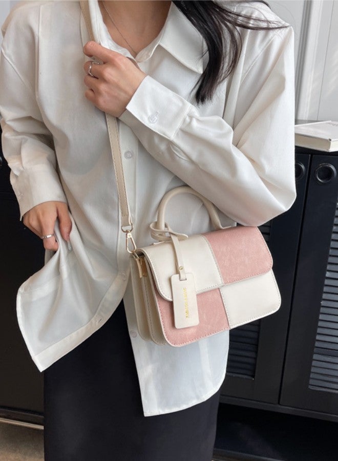 WAOKN Women's Designer Contrasting Shoulder Bag, Ladies Fashionable and Trendy Tote Bag Handbag Clutch Bag Carrying Bag, High-end Texture Small Square Bag Crossbody Bag Sling Bag Side Bag  - Image 4
