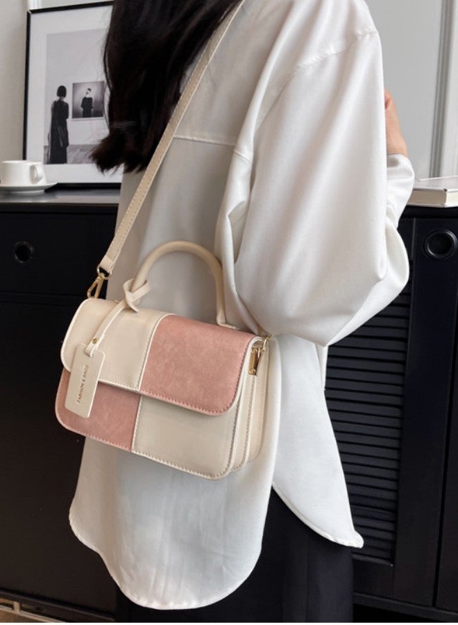 WAOKN Women's Designer Contrasting Shoulder Bag, Ladies Fashionable and Trendy Tote Bag Handbag Clutch Bag Carrying Bag, High-end Texture Small Square Bag Crossbody Bag Sling Bag Side Bag  - Image 3