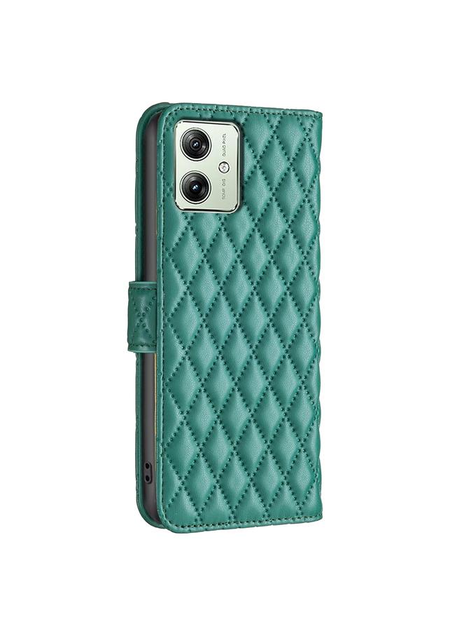 اس-توب جراب لهاتف Motorola Moto G54 5G إصدار الاتحاد الأوروبي، جراب هاتف من الجلد بتصميم شبكي ماسي - Image 3