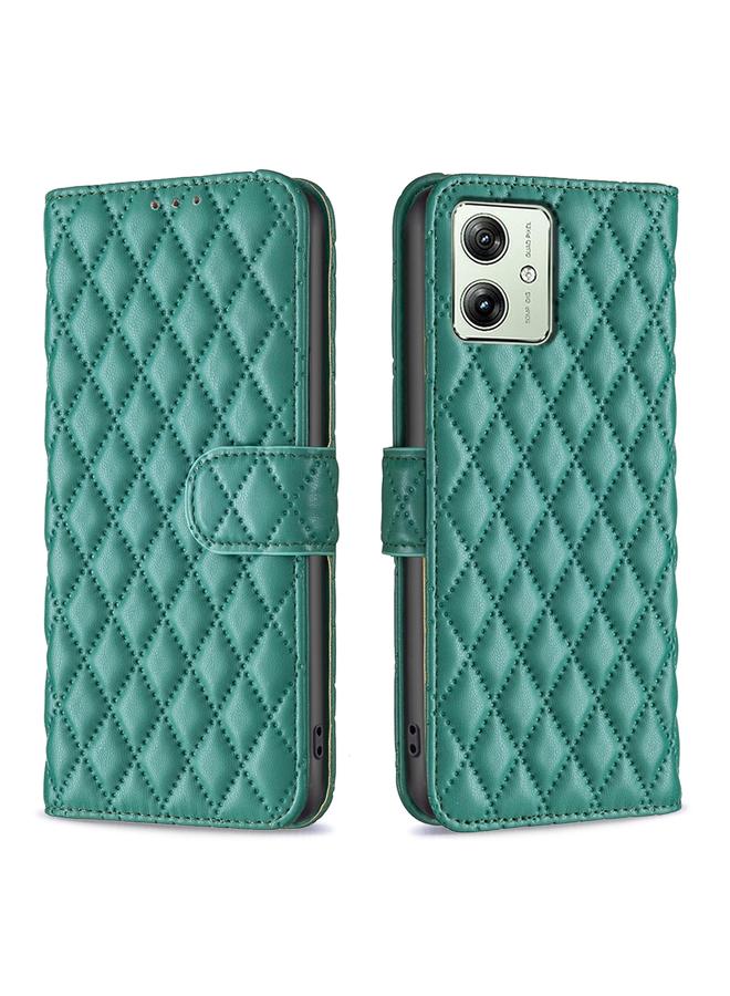 اس-توب جراب لهاتف Motorola Moto G54 5G إصدار الاتحاد الأوروبي، جراب هاتف من الجلد بتصميم شبكي ماسي - Image 1