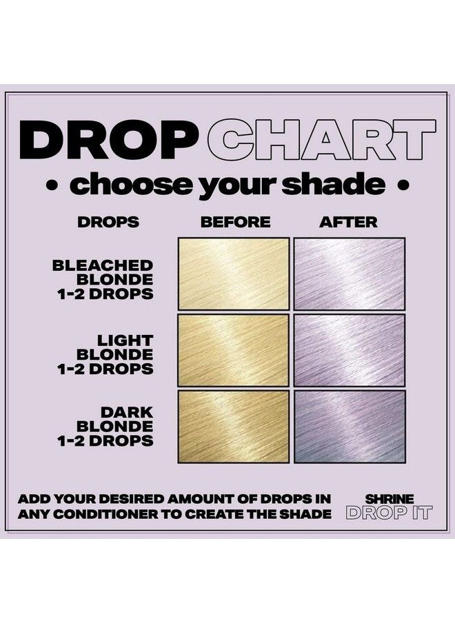 SHRINE - Drop It Hair Toner Temporary Hair Color Rich Natural Autumn & Winter Shades Semipermanent Dye Vegan & Crueltyfree Multiuse 200 Drops Per Bottle (Lilac Toner) - Image 1