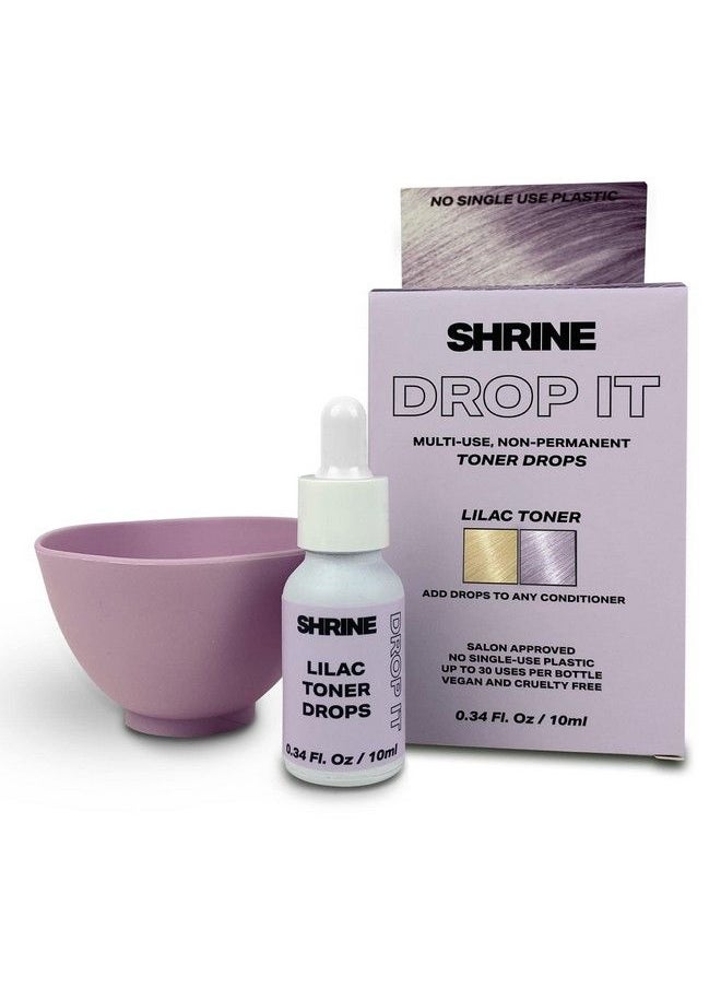 SHRINE - Drop It Hair Toner Temporary Hair Color Rich Natural Autumn & Winter Shades Semipermanent Dye Vegan & Crueltyfree Multiuse 200 Drops Per Bottle (Lilac Toner) - Image 1