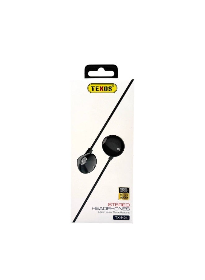 تيكسو TEXOS TX-H04 In-Ear Stereo Wired Headphones with 3.5mm Jack and Mic - Image 1