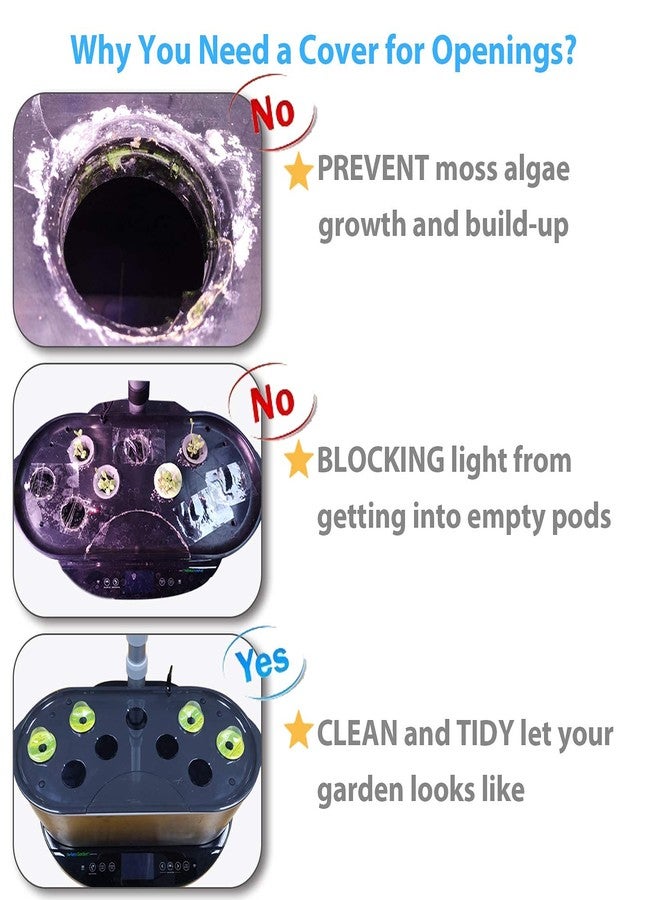 طقم فواصل نباتات Ulrempart متوافق مع جميع موديلات AG Garden Harvest وBounty وFarm وExtra وUltra، يشمل فتحات منصة الزراعة، وأغطية فواصل المنصات، وملحقات أخرى، عبوة من 25 قطعة باللون الأسود. - Image 3