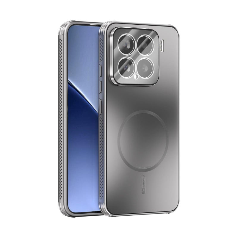 erorex For Xiaomi 15 ABEEL Heat Dissipation Frosted MagSafe Phone Case with Lens Film(Silver) - Image 1