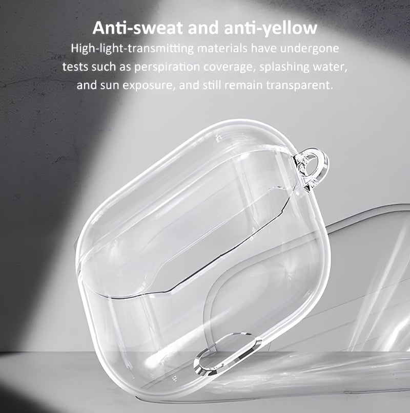 skysia Transparent Case for Airpods Pro 2 – Clear Soft Silicone Protective Cover with Keychain, Shockproof, Anti-Yellowing, LED Visible, Wireless Charging Support (Pack of 1) - Image 5
