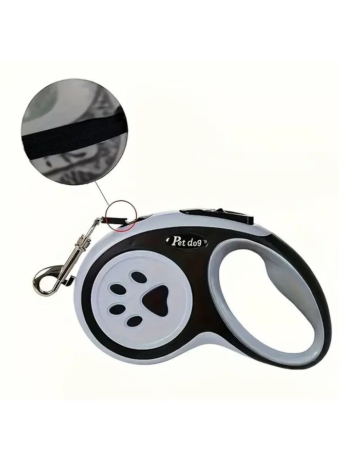 Black Small Retractable Dog Leash with Durable Nylon One Button Control for Outdoor Walks and Travel - Image 3