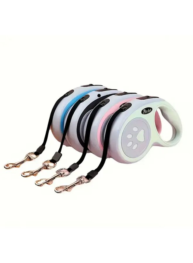Black Small Retractable Dog Leash with Durable Nylon One Button Control for Outdoor Walks and Travel - Image 1