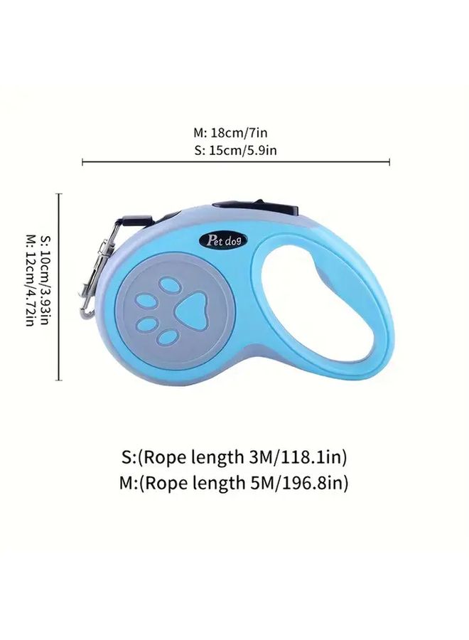 Black Small Retractable Dog Leash with Durable Nylon One Button Control for Outdoor Walks and Travel - Image 2