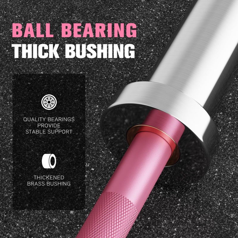 RITFIT Olympic Barbell 4ft/6ft - 2 Inch Weight Bar for Strength Training, Weightlifting, Squat, Deadlift, Bench Press, Curl, Overhead Press - 350lbs/500lbs Capacity 4FT Pink - Image 5