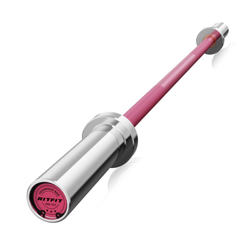 RITFIT Olympic Barbell 4ft/6ft - 2 Inch Weight Bar for Strength Training, Weightlifting, Squat, Deadlift, Bench Press, Curl, Overhead Press - 350lbs/500lbs Capacity 4FT Pink - Image 1