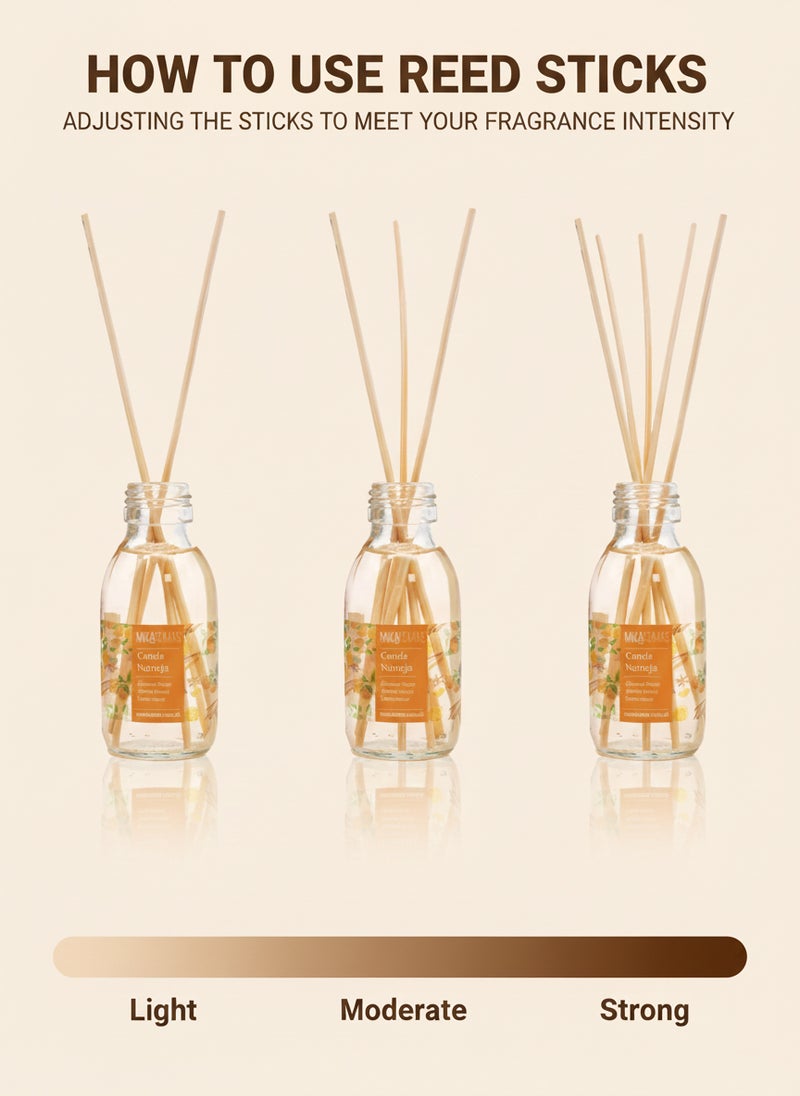 Mikaromas Reed Diffuser - Cinnamon & Orange Fragrance, 95ml | Long-Lasting Aromatic Reed Diffuser Set for Home, Office & Spa - Image 4