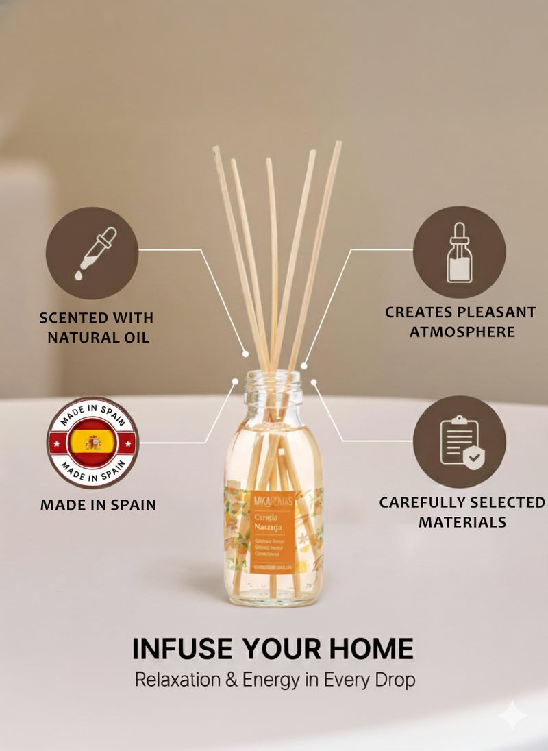 Mikaromas Reed Diffuser - Cinnamon & Orange Fragrance, 95ml | Long-Lasting Aromatic Reed Diffuser Set for Home, Office & Spa - Image 2