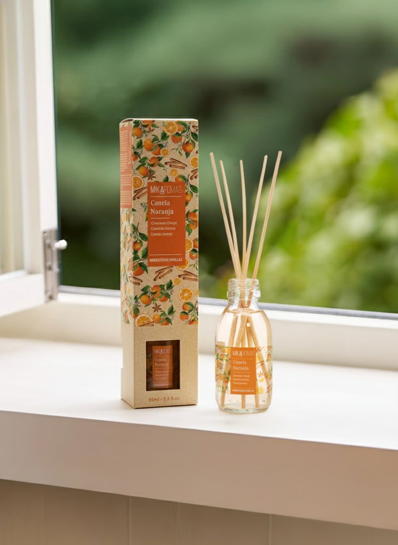 Mikaromas Reed Diffuser - Cinnamon & Orange Fragrance, 95ml | Long-Lasting Aromatic Reed Diffuser Set for Home, Office & Spa - Image 5