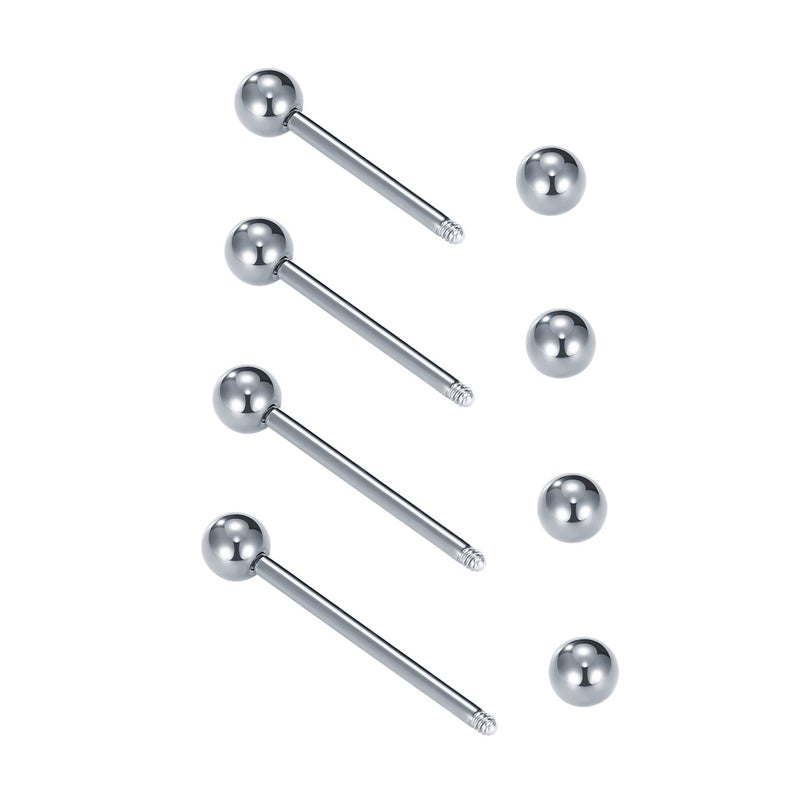 VCMART Nipple Rings Tongue Rings Stainless Steel Straight 14G Barbells Piercing Jewelry 12mm,14mm,16mm,18mm - Image 2