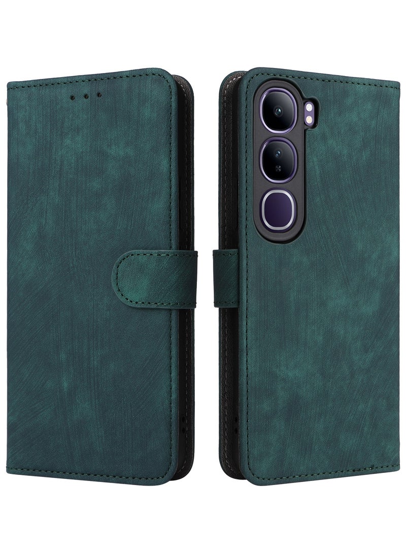 For ViVO V40 Lite 5G Cover with Hand Strap, PU Leather Full Body Protection Shockproof Flip Mobile Cover, RFID Anti-theft Brush Folio Wallet Case - Image 3