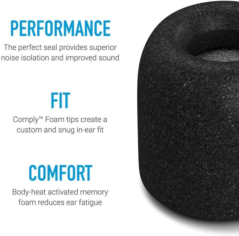 COMPLY Foam TrueGrip Pro TW-200-C Ear Tips, Assorted S, M & L, 3 Pairs, Black – Ultimate Comfort, Memory Foam Earbud Tips, Earbud Replacement Tips, Soft Noise Canceling Tips, Made in The USA - Image 3