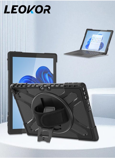 Tablet Case Suitable for Microsoft Surface Pro 9 Shell 13-Inch 2022,Shock-Proof Reinforced Protective Shell with Bracket,Heavy-Duty Anti-Fall,Compatible with Type Cover keyboard (Black)