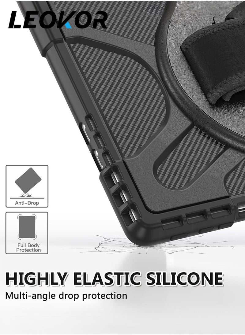 Tablet Case Suitable for Microsoft Surface Pro 9 Shell 13-Inch 2022,Shock-Proof Reinforced Protective Shell with Bracket,Heavy-Duty Anti-Fall,Compatible with Type Cover keyboard (Black)