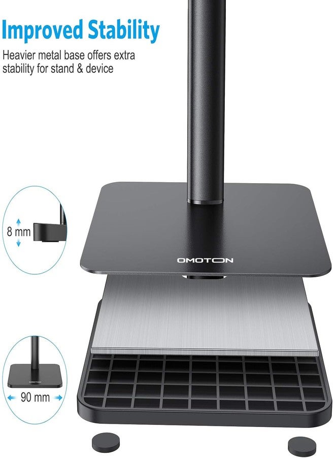 OMOTON Cell Phone Stand, Adjustable Angle Height Desk Phone Dock Holder for iPhone Air /17/17 Pro/XS Max/XR, Samsung Galaxy S20 / S10 / S9 / S8 and Other Phones (3.5-7.0-Inch), Black - Image 4