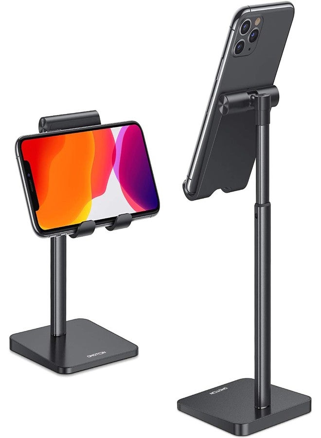 OMOTON Cell Phone Stand, Adjustable Angle Height Desk Phone Dock Holder for iPhone Air /17/17 Pro/XS Max/XR, Samsung Galaxy S20 / S10 / S9 / S8 and Other Phones (3.5-7.0-Inch), Black - Image 1