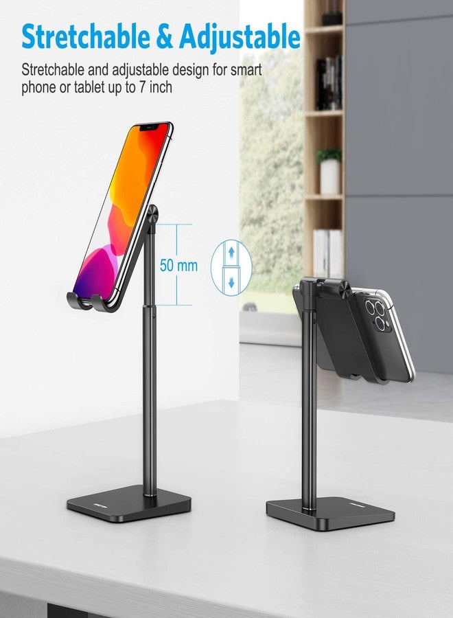 OMOTON Cell Phone Stand, Adjustable Angle Height Desk Phone Dock Holder for iPhone Air /17/17 Pro/XS Max/XR, Samsung Galaxy S20 / S10 / S9 / S8 and Other Phones (3.5-7.0-Inch), Black - Image 5