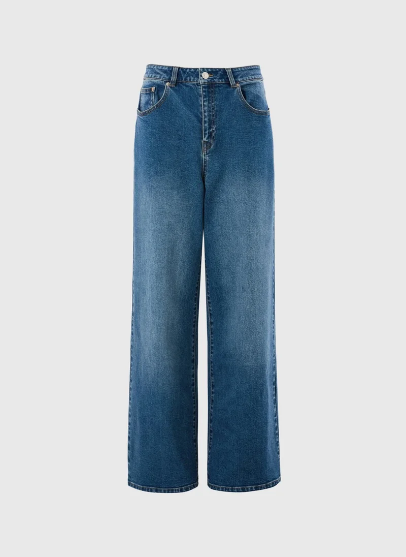 Matalan Blue Blue Wide Leg Stretch Jeans for Women | Best Price UAE