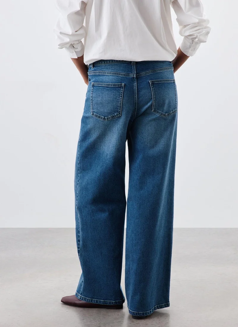 Matalan Blue Blue Wide Leg Stretch Jeans for Women | Best Price UAE