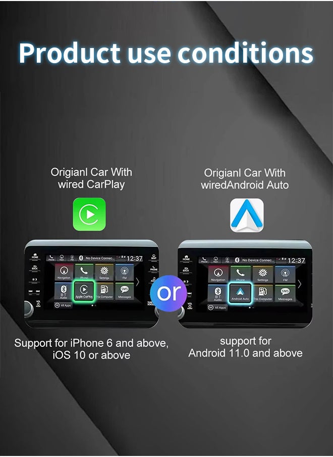 Generic - Wired To Wireless Carplay Android 2 In 1 Automatic Adapter Car Gadget Smart Box Plug and Play 5Ghz Wifi Fast Connection, USB-C/Type-C, Stable Control & No Delay - Image 1