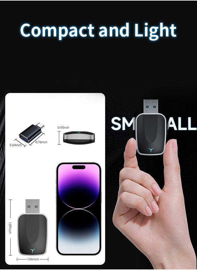 Generic - Wired To Wireless Carplay Android 2 In 1 Automatic Adapter Car Gadget Smart Box Plug and Play 5Ghz Wifi Fast Connection, USB-C/Type-C, Stable Control & No Delay - Image 1