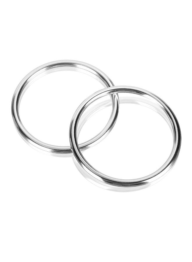 accmor حلقة حمالة الأطفال أكمور 3 بوصة من الألمنيوم حلقة ناعمة ملحق لحلقة للأطفال الرضع والأطفال الصغار والأطفال حديثي الولادة، يعمل مع موادك الخاصة أو تحويل اللف إلى حمالة (فضي لامع) - Image 1