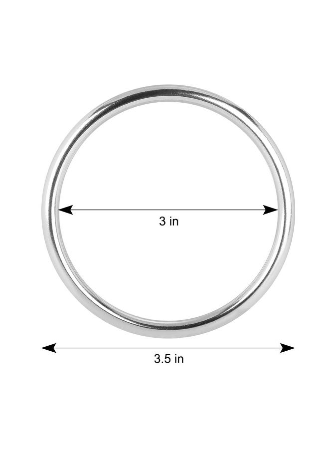 accmor حلقة حمالة الأطفال أكمور 3 بوصة من الألمنيوم حلقة ناعمة ملحق لحلقة للأطفال الرضع والأطفال الصغار والأطفال حديثي الولادة، يعمل مع موادك الخاصة أو تحويل اللف إلى حمالة (فضي لامع) - Image 2