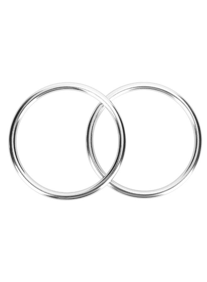 accmor حلقة حمالة الأطفال أكمور 3 بوصة من الألمنيوم حلقة ناعمة ملحق لحلقة للأطفال الرضع والأطفال الصغار والأطفال حديثي الولادة، يعمل مع موادك الخاصة أو تحويل اللف إلى حمالة (فضي لامع) - Image 3