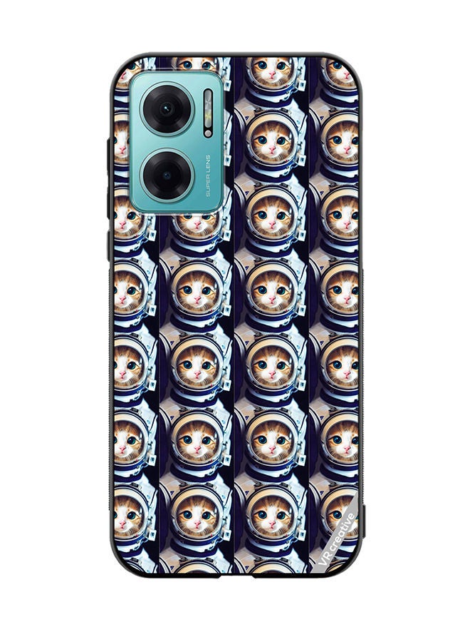 VR CREATIVE Protective Case Cover For Xiaomi Redmi Note 11E Cat Face Inside Astronauts Helmet Pattern Design Multicolour  - Image 1