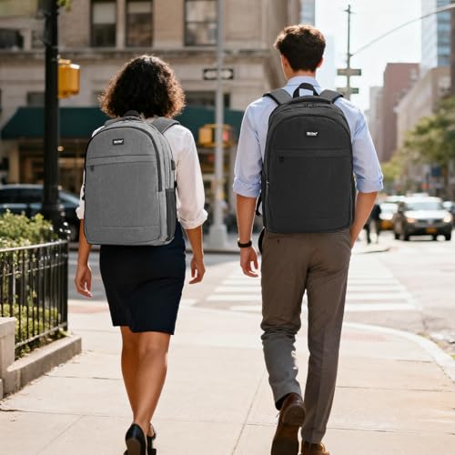 TANTOMI 17 Inch Travel Laptop Backpack for Men Women, Business Laptop Backpack with Anti Theft & USB Charging Port, Water Resistant Durable School Computer Backpack for Travel, Work, Daily Carry - Image 2