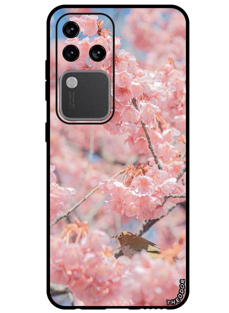 Theodor Protective Case Anti Scratch Shock Proof Bumper Cover For Vivo S18 Pro Pink flowers - Image 1