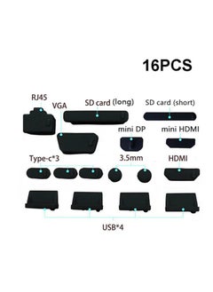 Muyixin 16 قطعة من أغطية قابس الغبار USB العالمية لواجهة الكمبيوتر المقاومة للماء  - Image 2