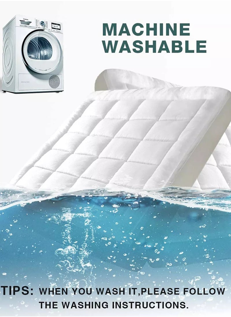Arabest - Mattress Topper Comfort Extra Thick with Piping and Highly Elastic Bands 1100 GSM Soft and Firm Microfiber Cooling Mattress Pad Cover for Back Pain Size 120x200cm - Image 1