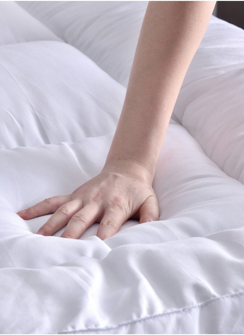 Arabest - Mattress Topper Comfort Extra Thick with Piping and Highly Elastic Bands 1100 GSM Soft and Firm Microfiber Cooling Mattress Pad Cover for Back Pain Size 120x200cm - Image 1