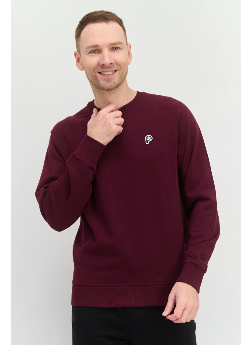 Penfield Men Crew Neck Brand Logo Long Sleeves Sweatshirt, Wine  - Image 1