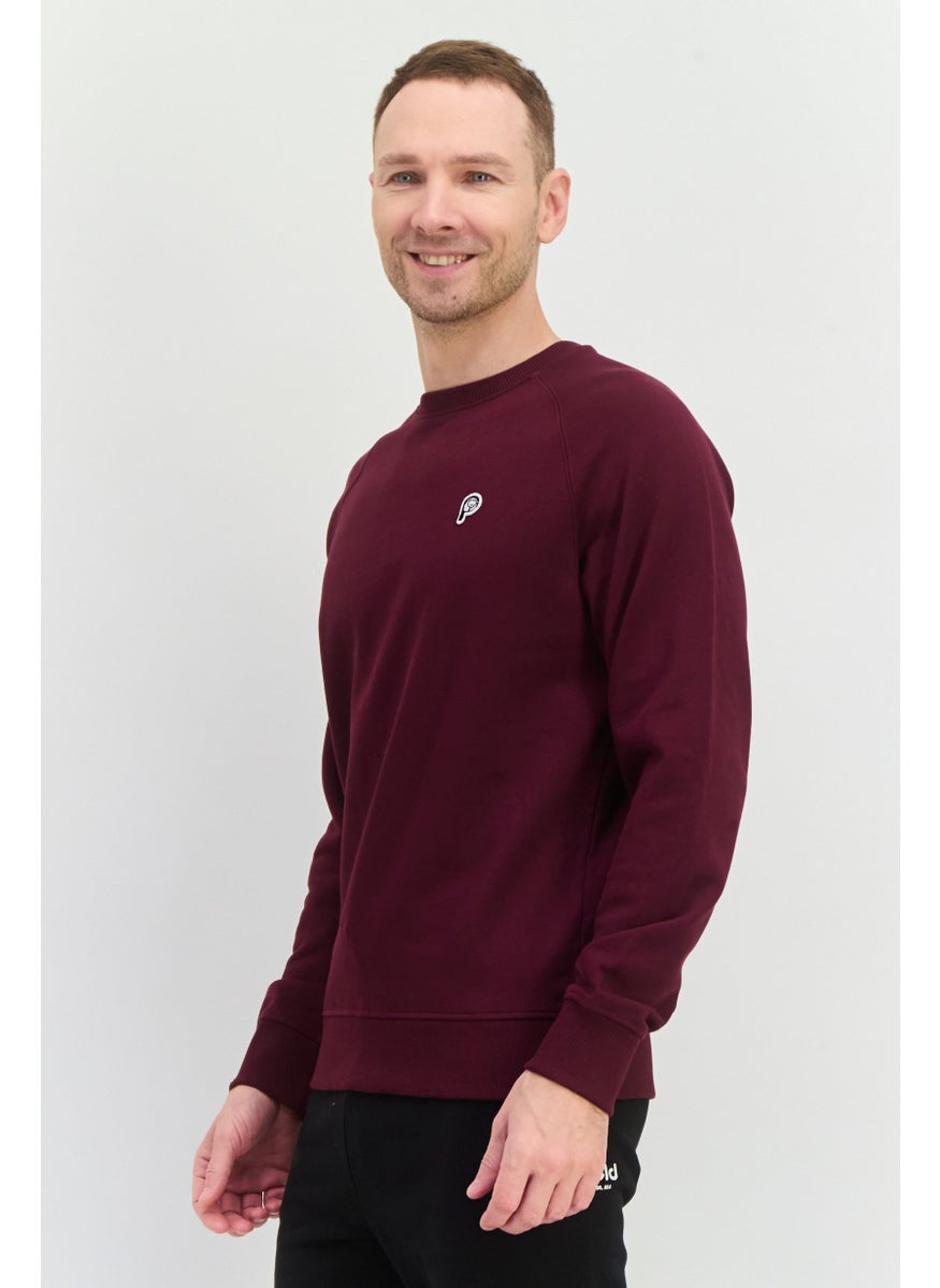 Penfield Men Crew Neck Brand Logo Long Sleeves Sweatshirt, Wine  - Image 2