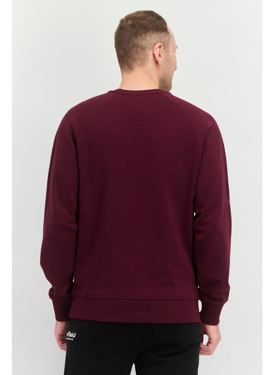 Penfield Men Crew Neck Brand Logo Long Sleeves Sweatshirt, Wine  - Image 4