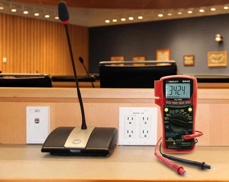 Triplett 9045 True RMS 6000 Count Digital Multimeter  ACDC Voltage ACDC Current Resistance Continuity Diode Test and Capacitance - Image 5