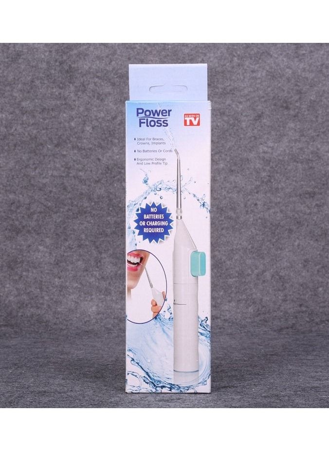 Power Floss منظف الأسنان المحمول، خيط تنظيف الأسنان، نفث الماء، أداة تنظيف الأسنان بدون بطاريات، مجموعة تبييض الأسنان  - Image 2