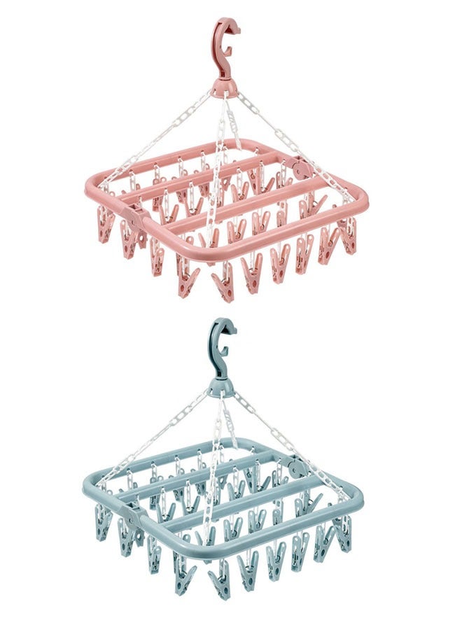 ZCM-HAPPY 2 Piece 36 Clip Foldable Clothes Drying Hanger - Image 1